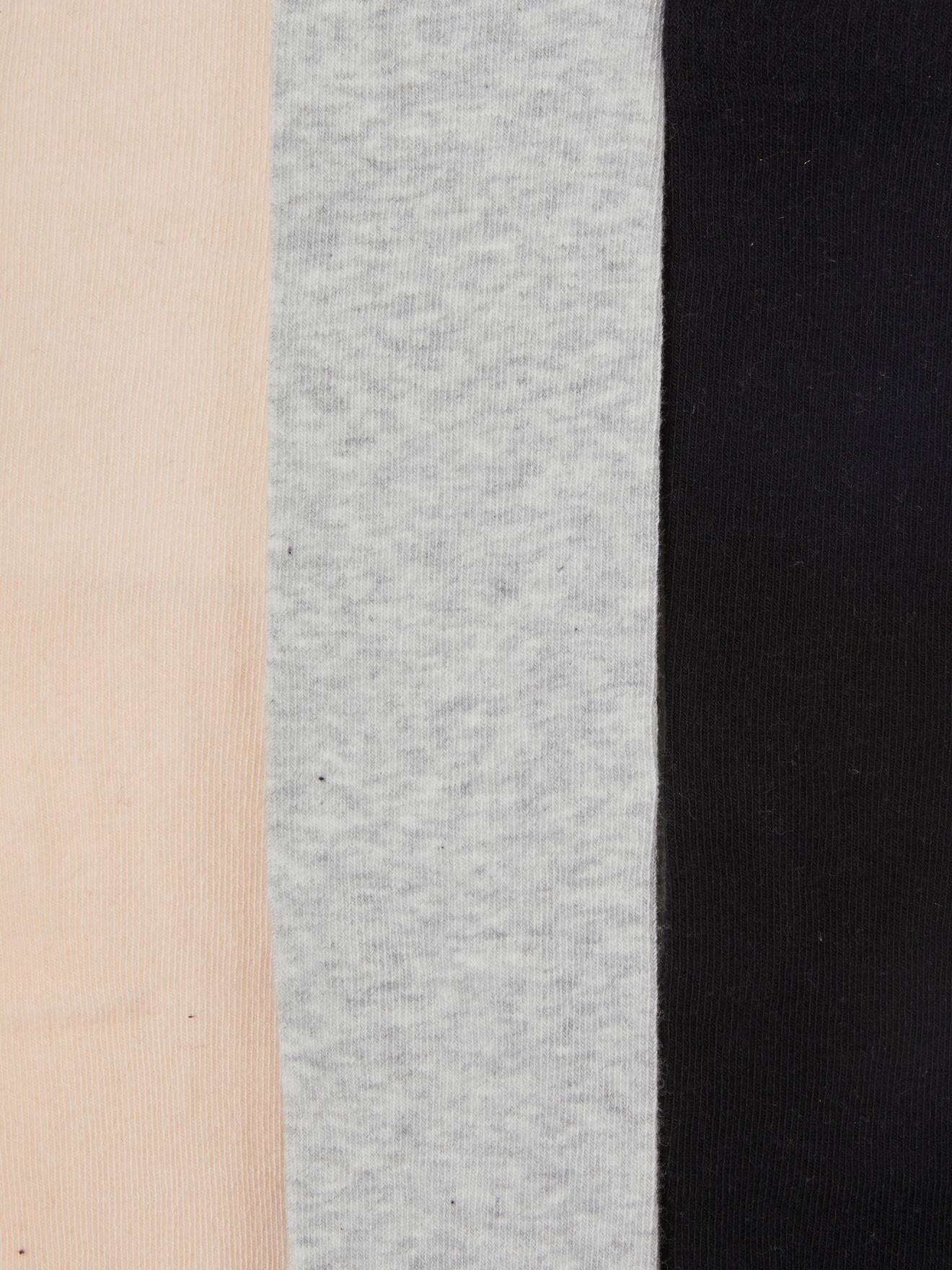 Pacote com 3 pares de meias-calças infantis, cinza médio, bicolor/multicoloridas.