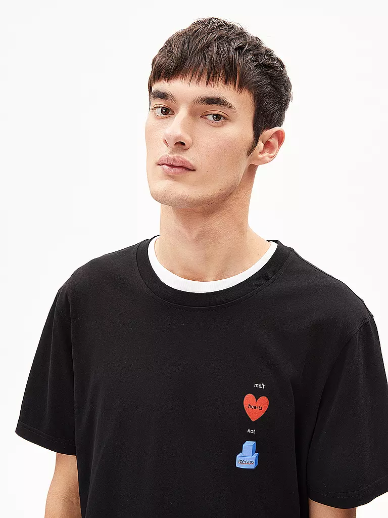 ARMEDANGELS T-Shirt JAAMES PIXXEL LOGAA schwarz