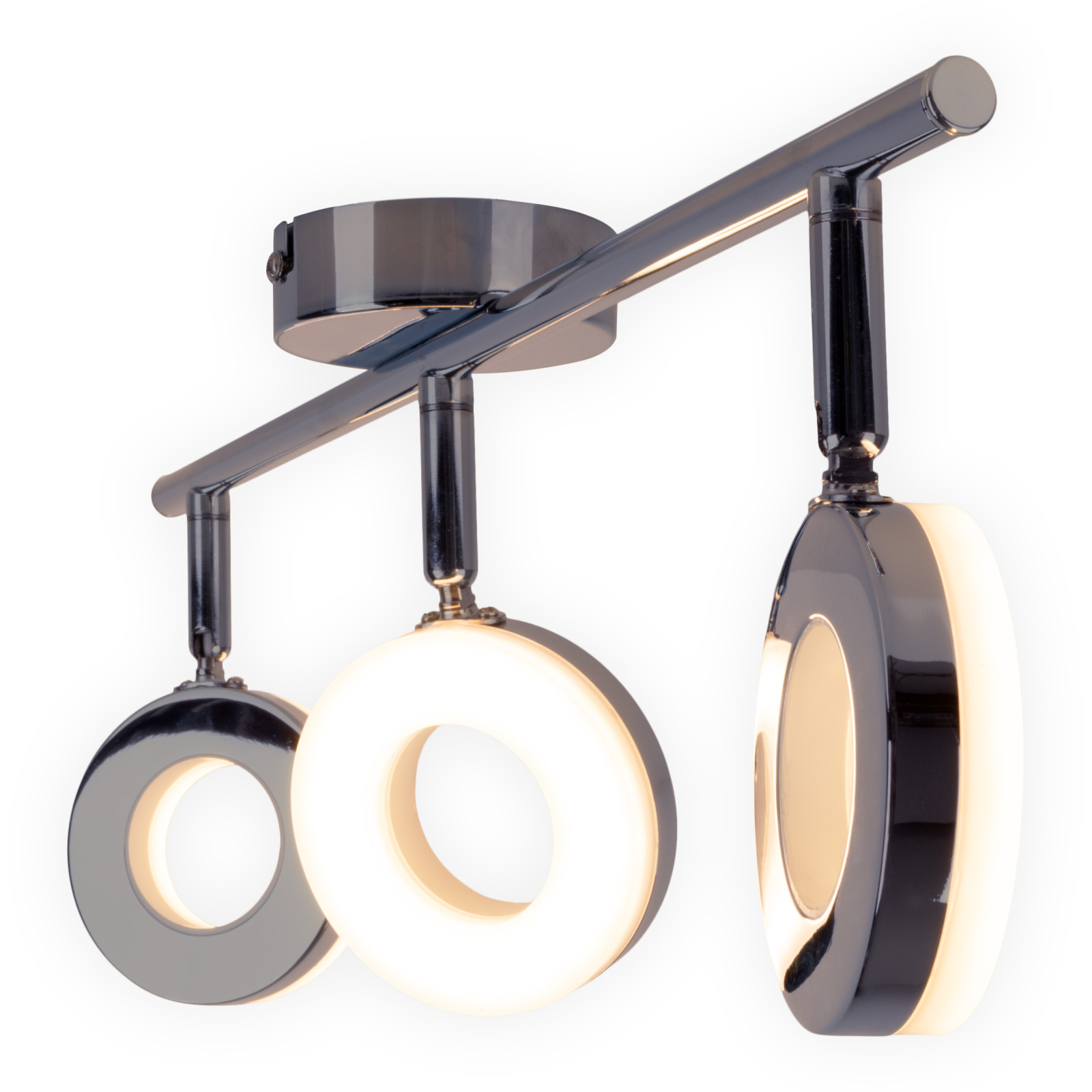 LED-Deckenspot DONUT - chromfarben - 3-flammig