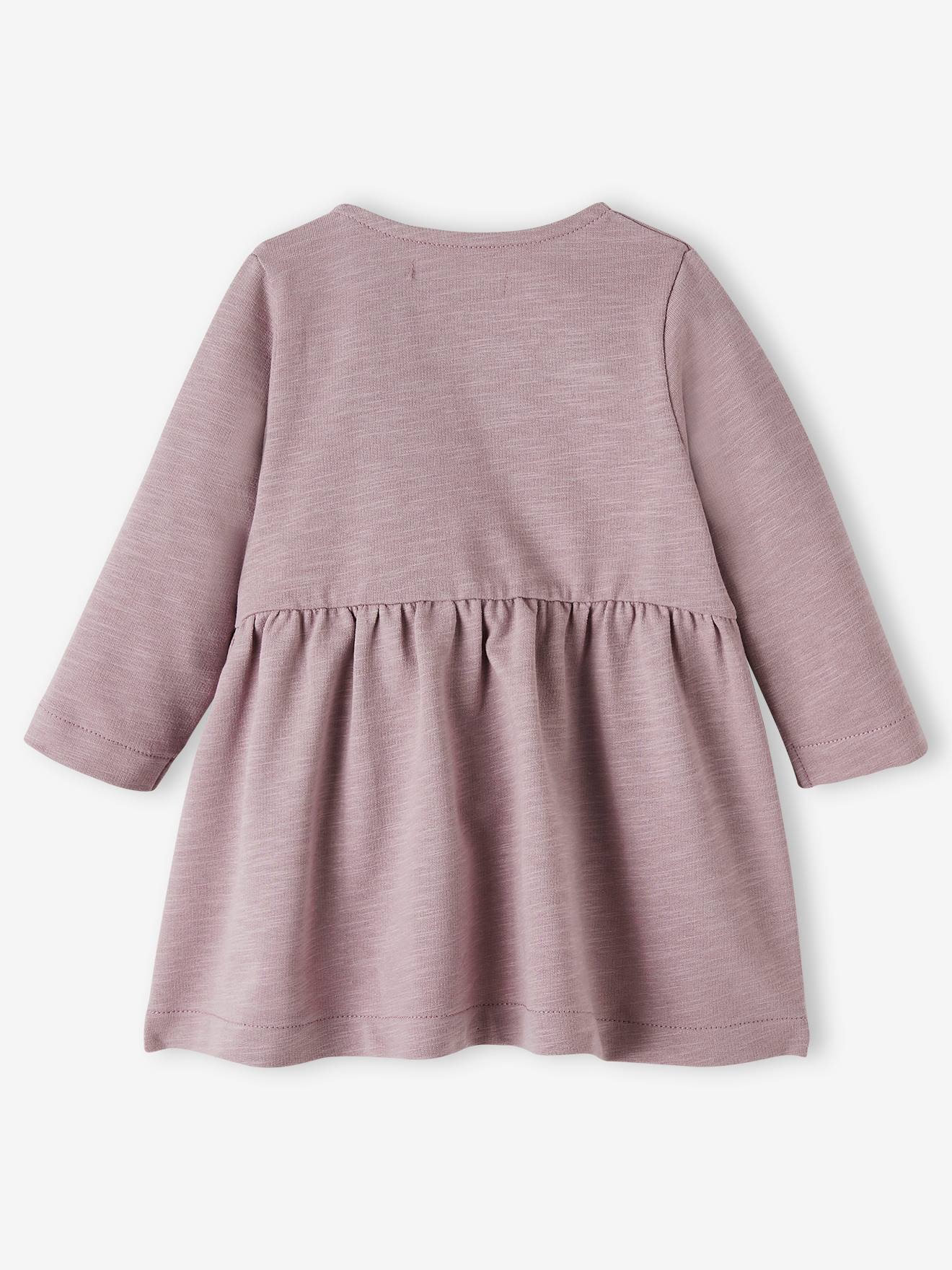 Vestido de pelúcia flamejante, tamanho médio, liso, violeta bebê.
