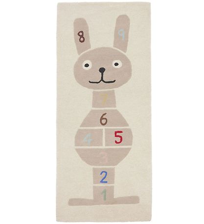 OYOY Korbteppich - Kaninchen - 180 x 75 cm - Clay