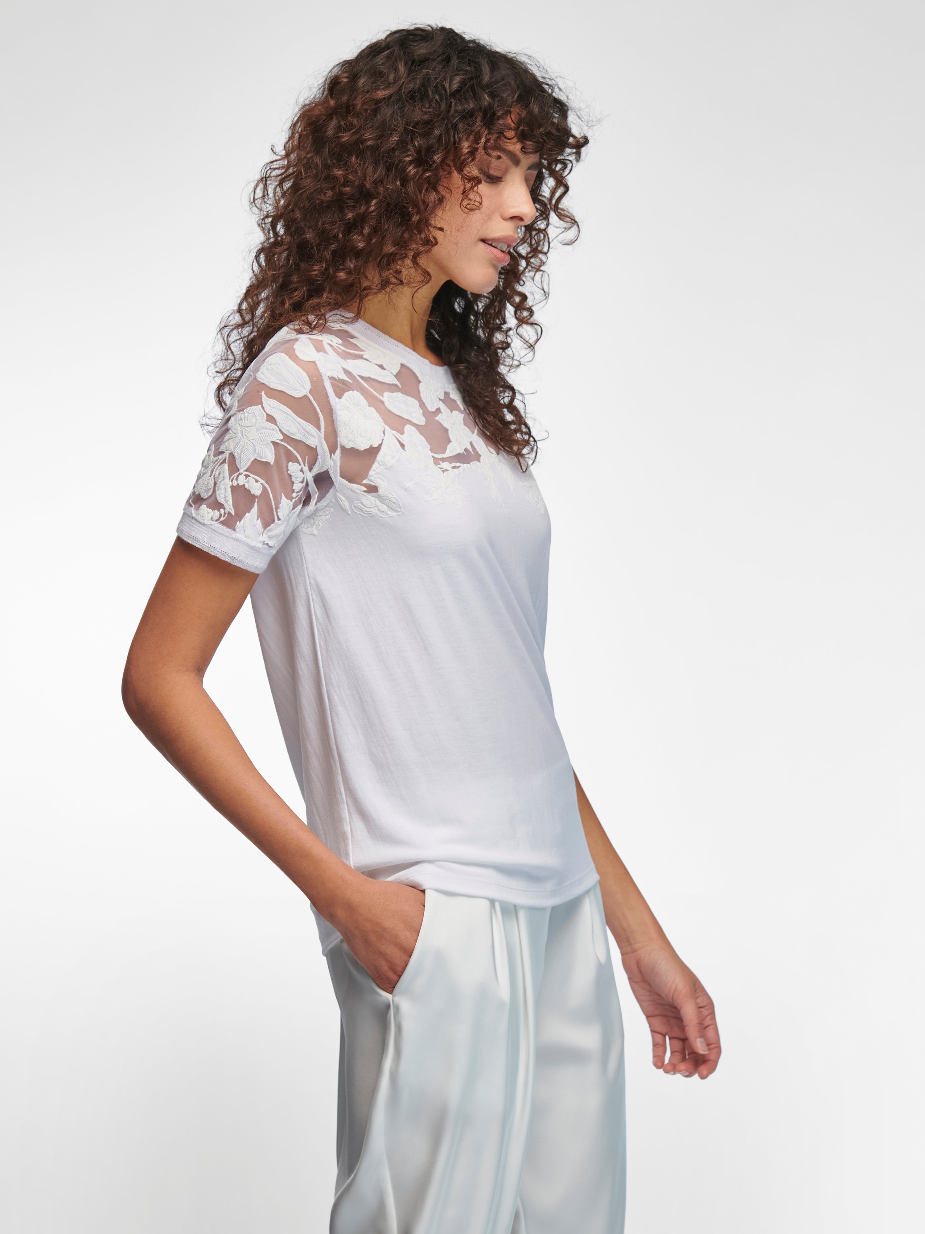 Rundhals-Shirt mit 1/2-Arm