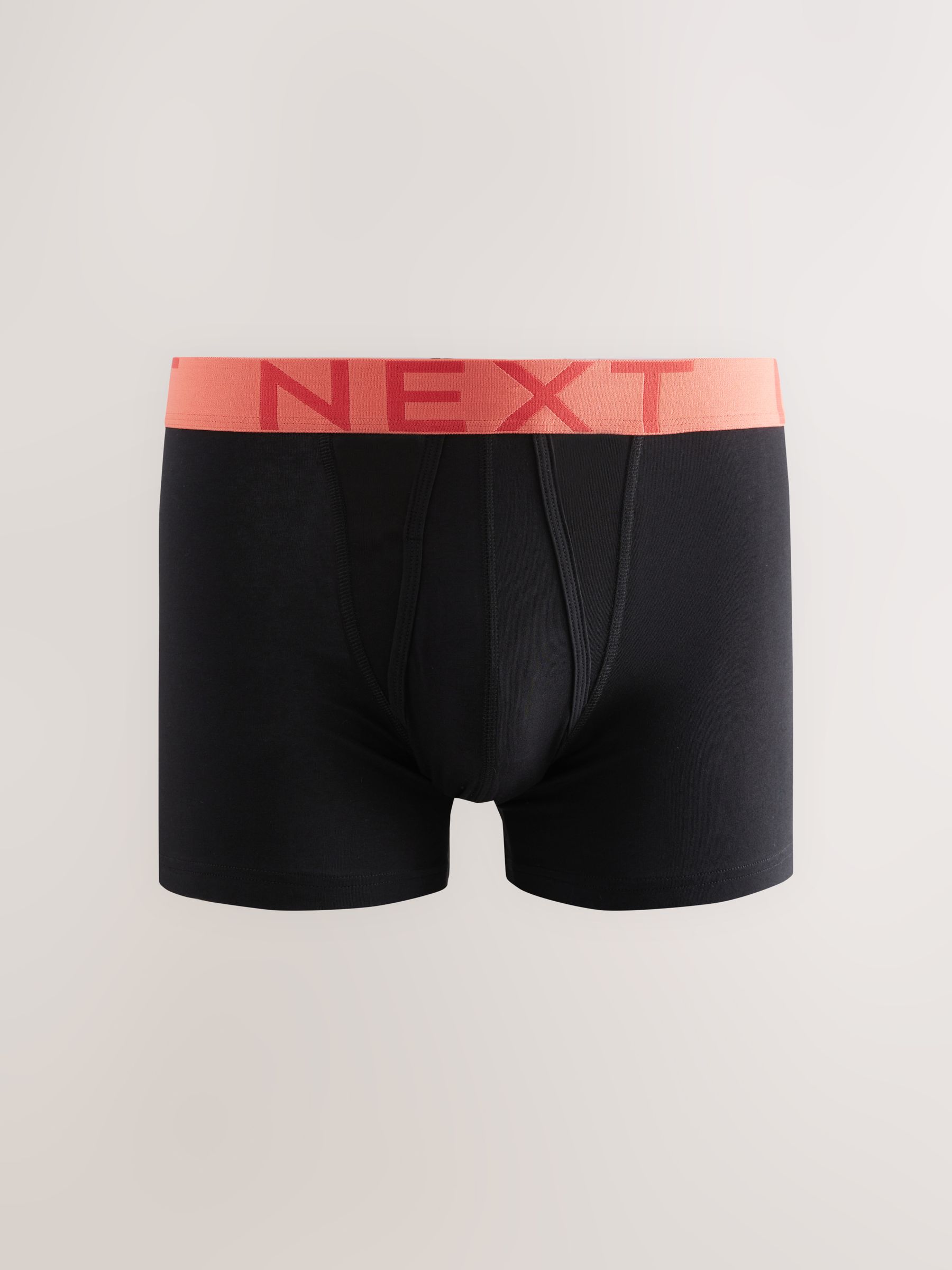 Zwart met felgekleurde tailleband - Standaard - 10 Boxershorts zonder plooi