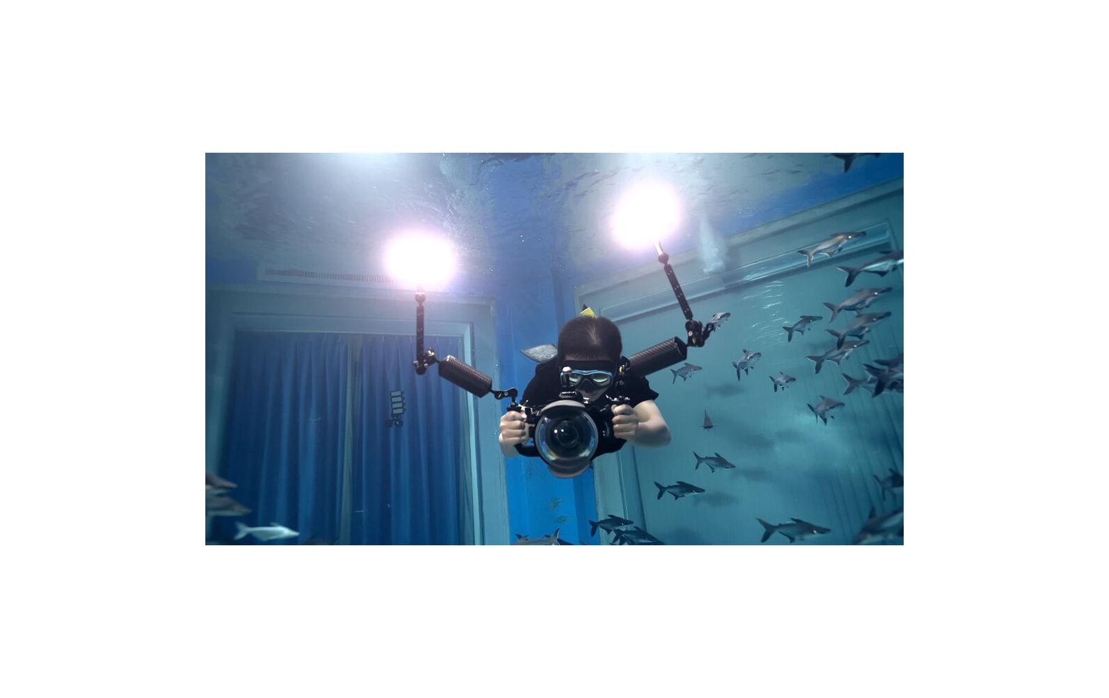 Videoleuchte WL8P<br>Wasserdichtes LED-Licht mit 2900 mAh starkem Akku
