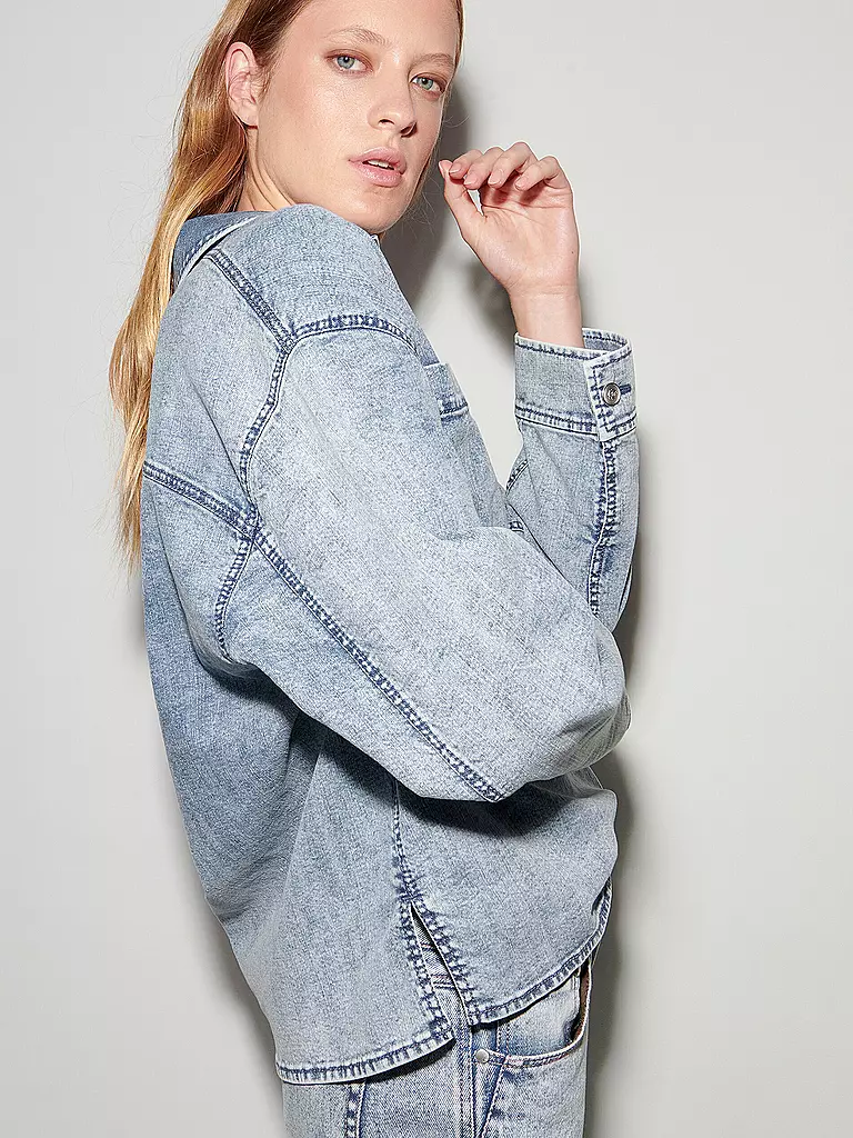 LUISA CERANO Jeansbluse blau