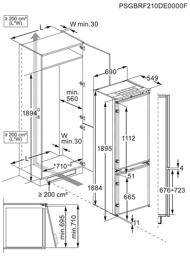 Electrolux 700-Serien kølefryseskab ENP7TD75S (integreret)