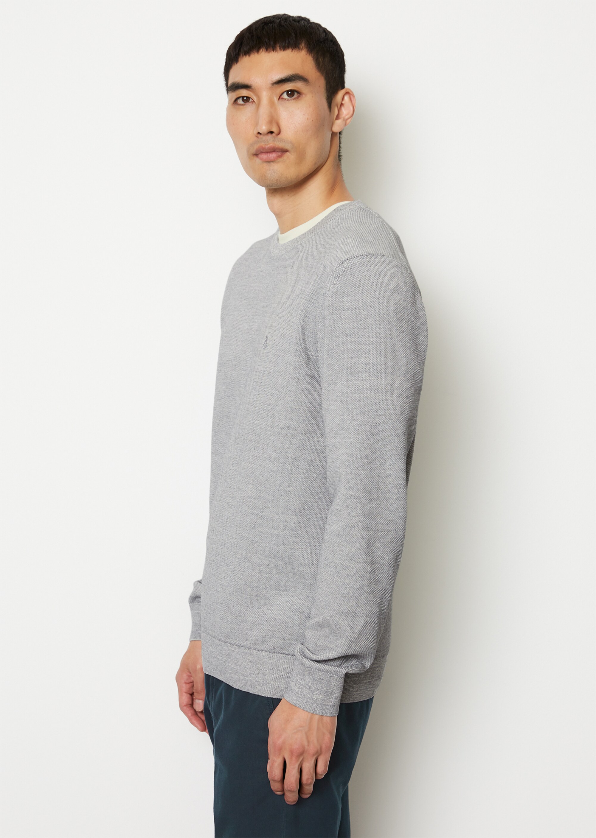 Pullover regular mit feiner Piqué-Struktur