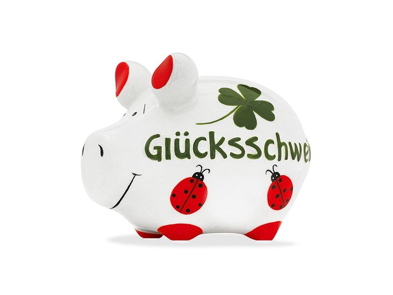 G. Wurm Spardose Glücksschwein 12.5 x 9 x 9 cm Sparkasse zum Aufbewahren von Geld