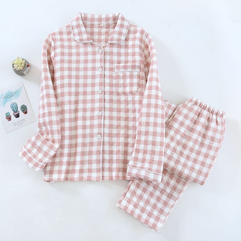 Dogini - Bijpassende geruite pyjamaset voor koppels