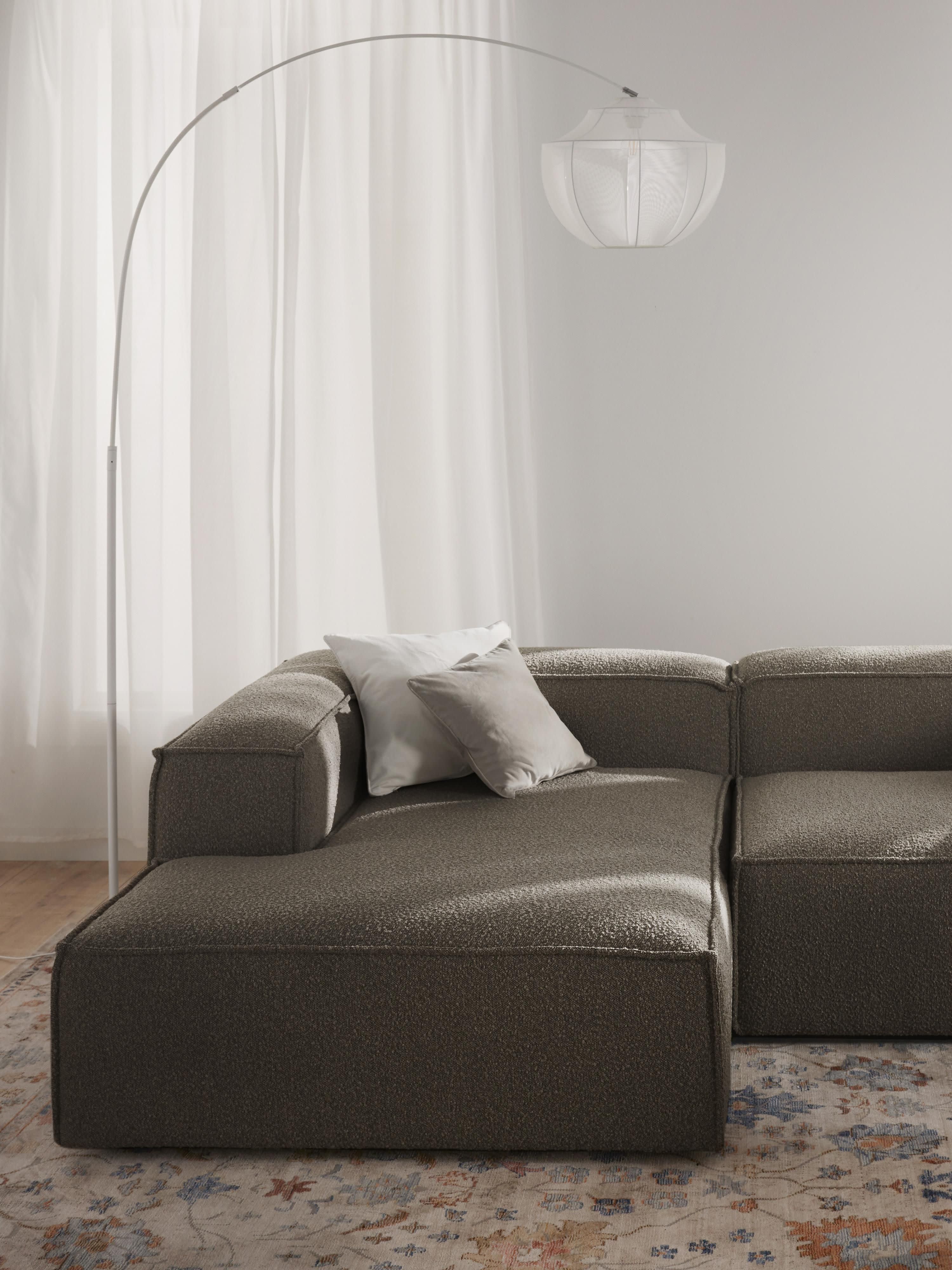 Chaise longue hoekmodule Lennon uit bouclé