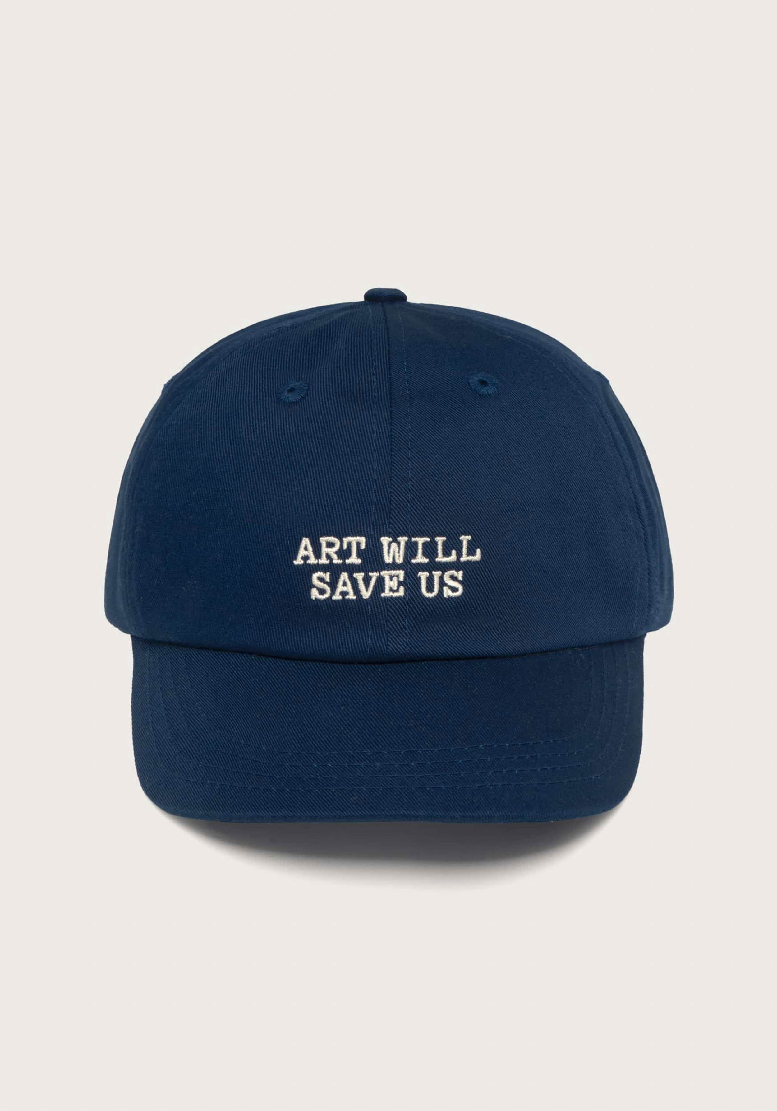 Thinking Mu Cap Chris Navy Art will Save Us Blue
