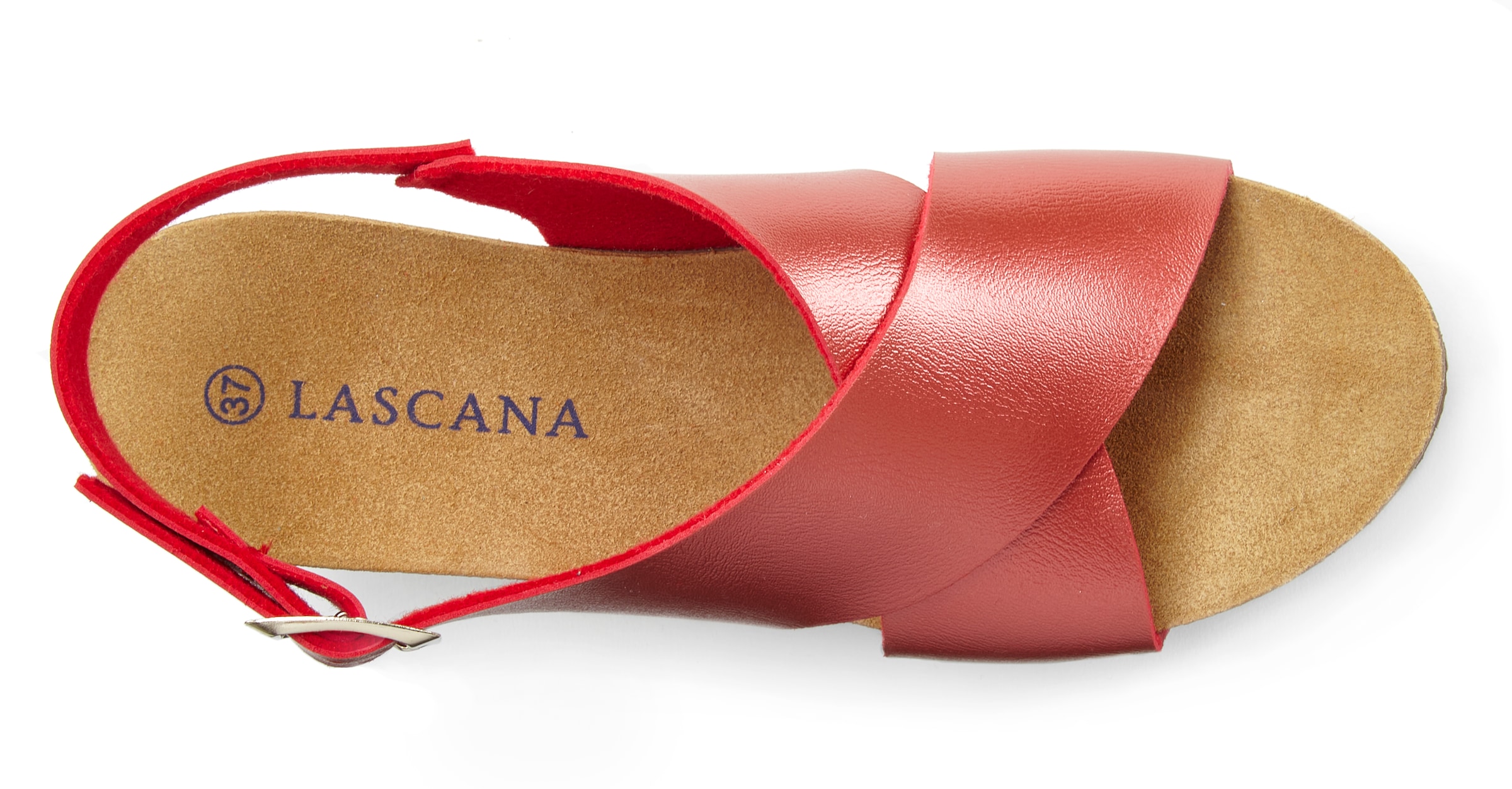 LASCANA Sandalette »Sommerschuh«  Sommerschuh mit Keilabsatz und Korkfussbett