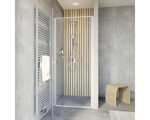 Douchedeur in nis met draaideur SCHULTE Trend 2.0 80 cm profiel aluminium helder glas omkeerbaar