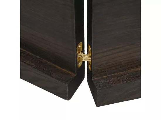 Comptoir de salle de bain marron foncé bois massif traité