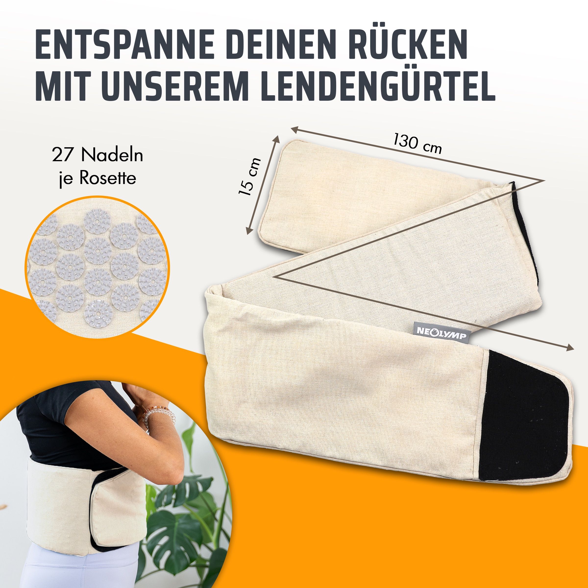 NEOLYMP Akupressur Lendengürtel Beige
