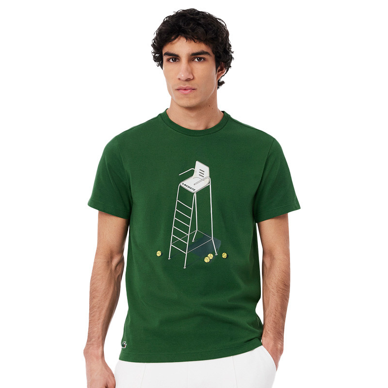 Tee-shirt tennis homme Lacoste Heritage vert