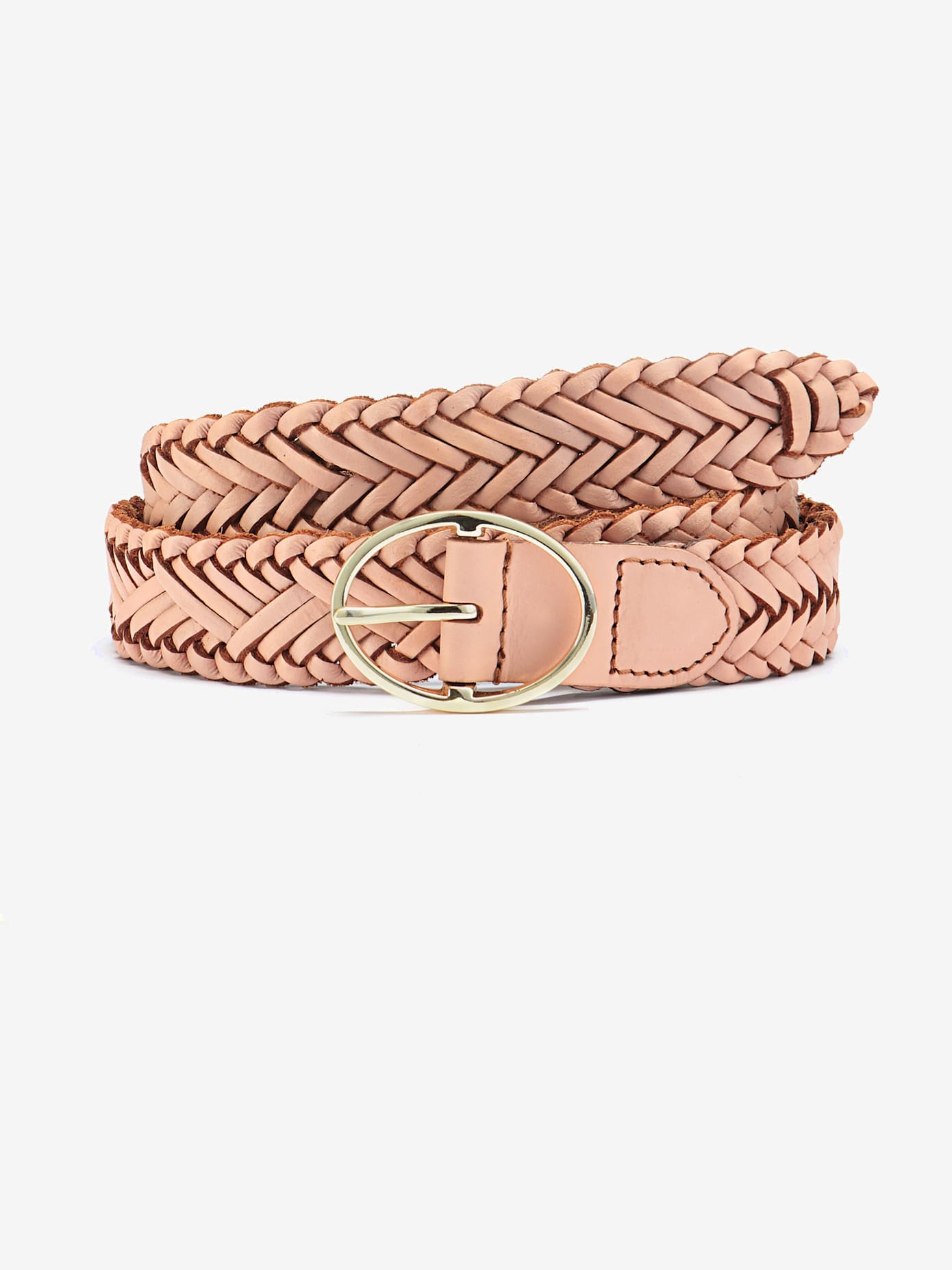 Ceinture en cuir forme personnalisée grâce à l'aspect tressé