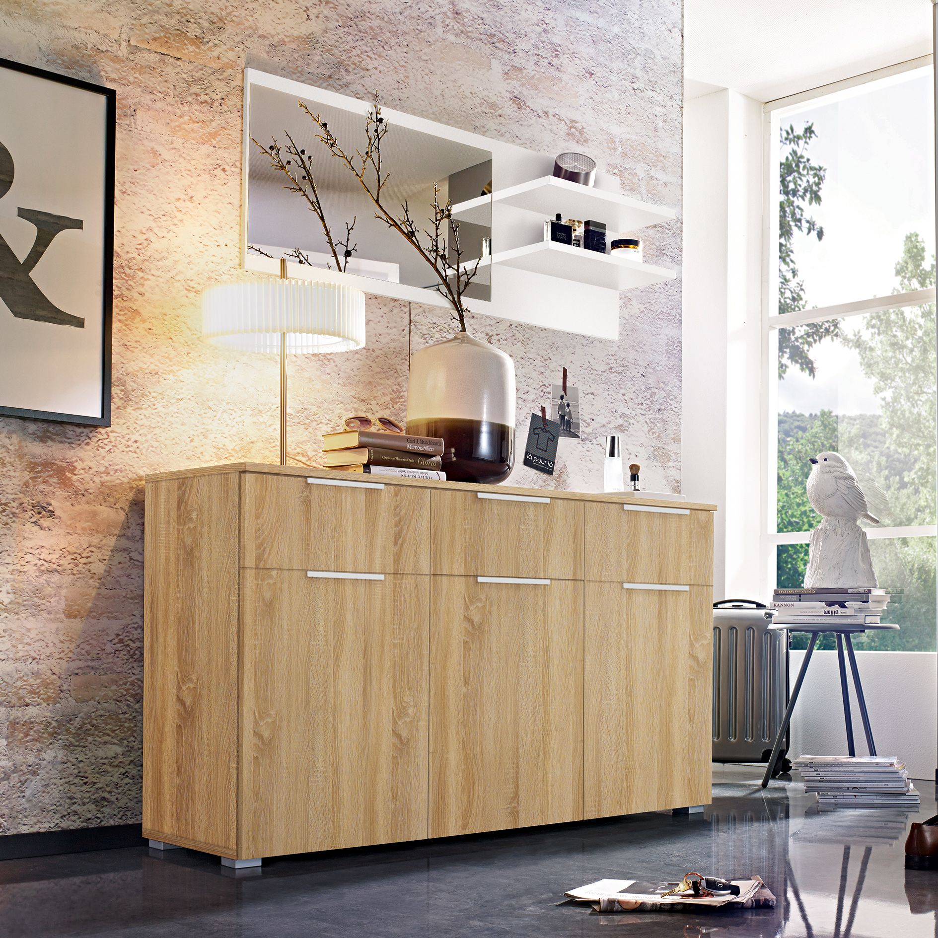 Sideboard - Sonoma Eiche - 3-türig - 140 cm