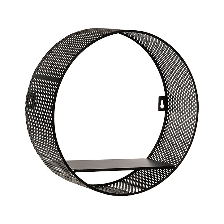 Lot de 3 étagères murales rondes Atmosphera P. 10 cm noir