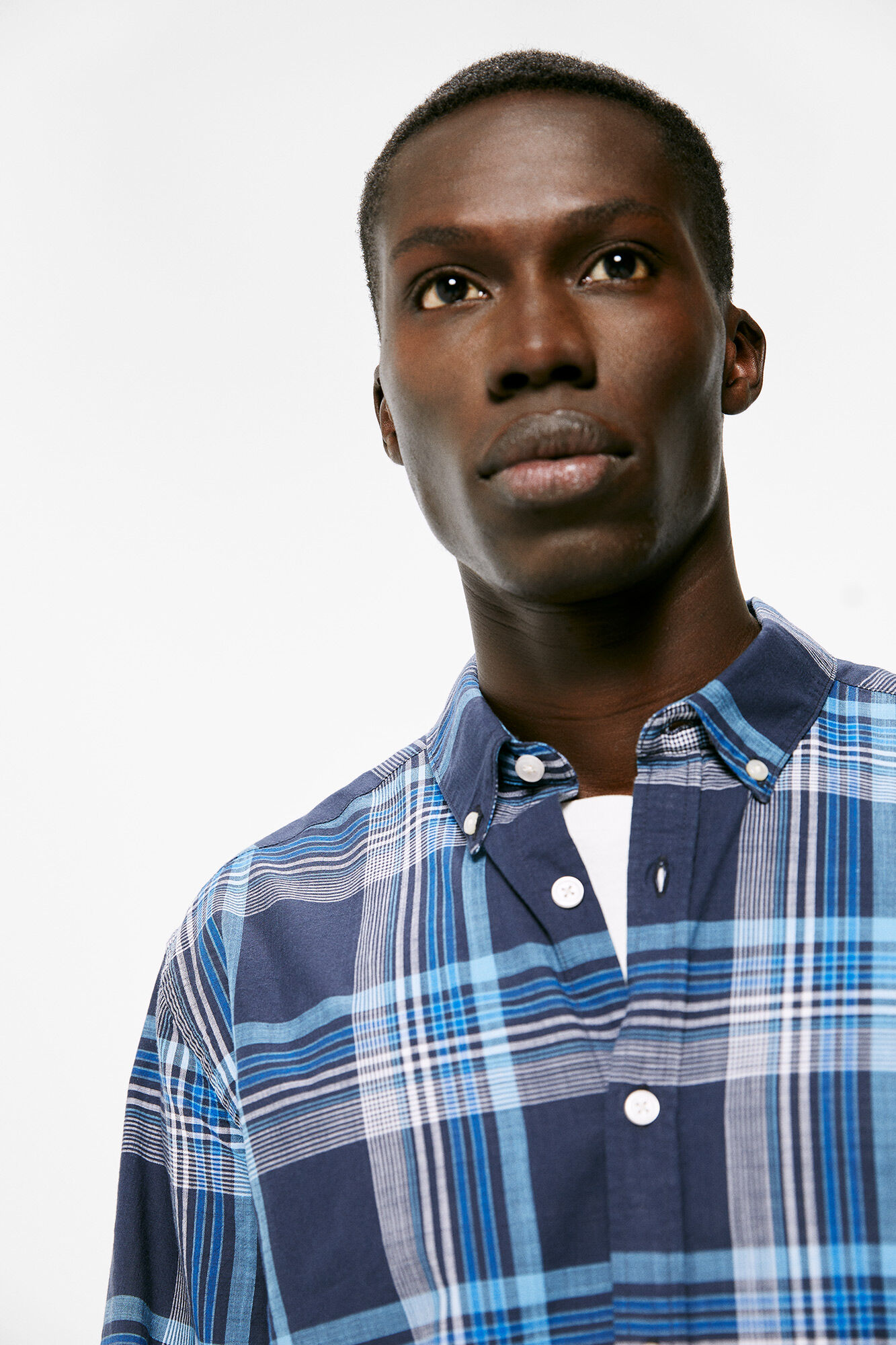 Camisa xadrez leve - azul médio