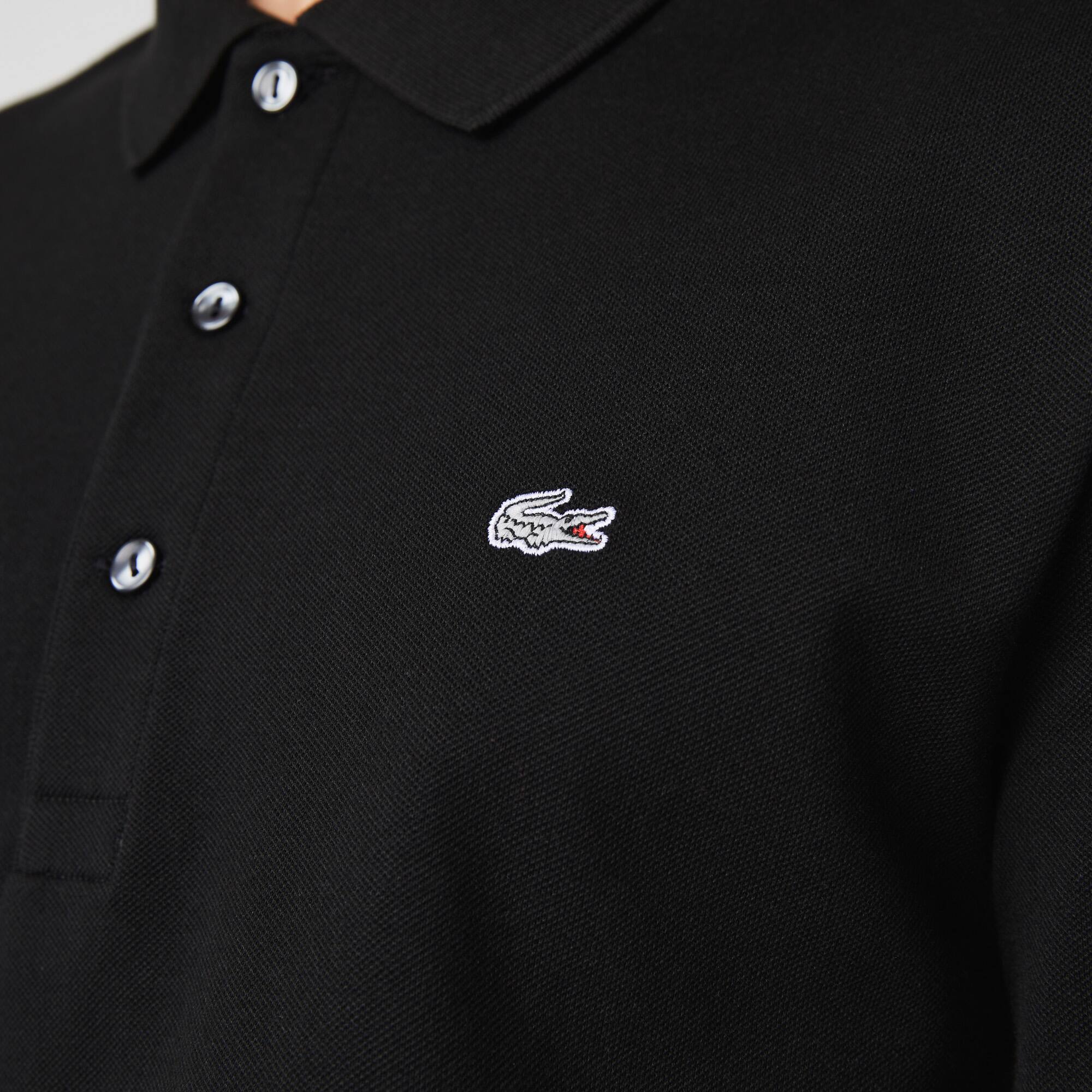 Polo slim fit coton stretch piqué crocodile gris Manches Courtes - Noir - Lacoste - Homme