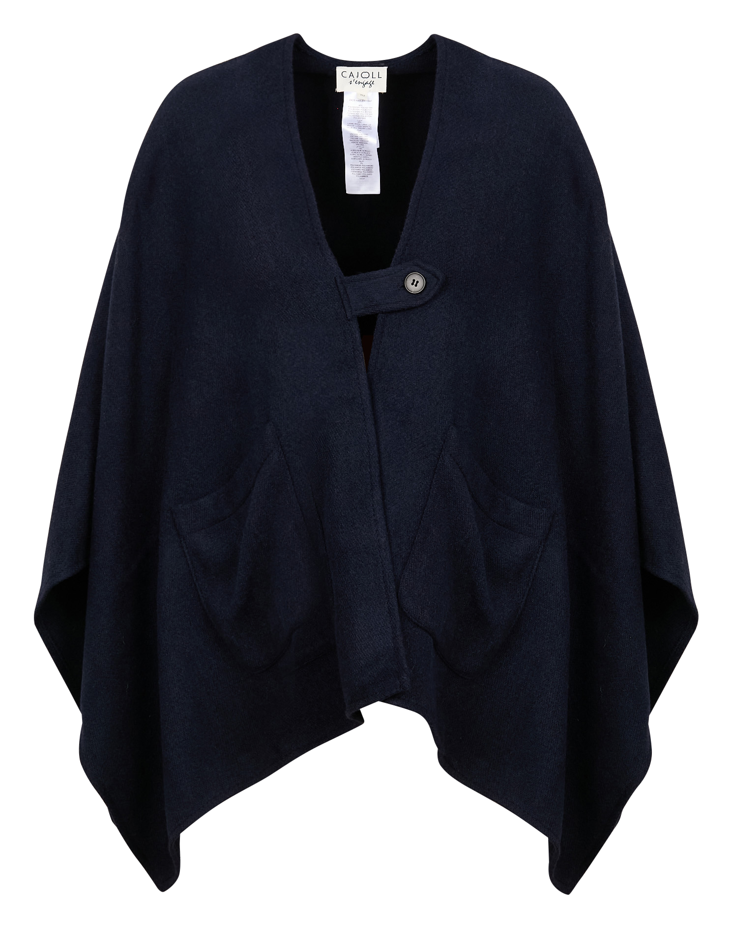 HAILEY - Poncho ample boutonné | Bleu