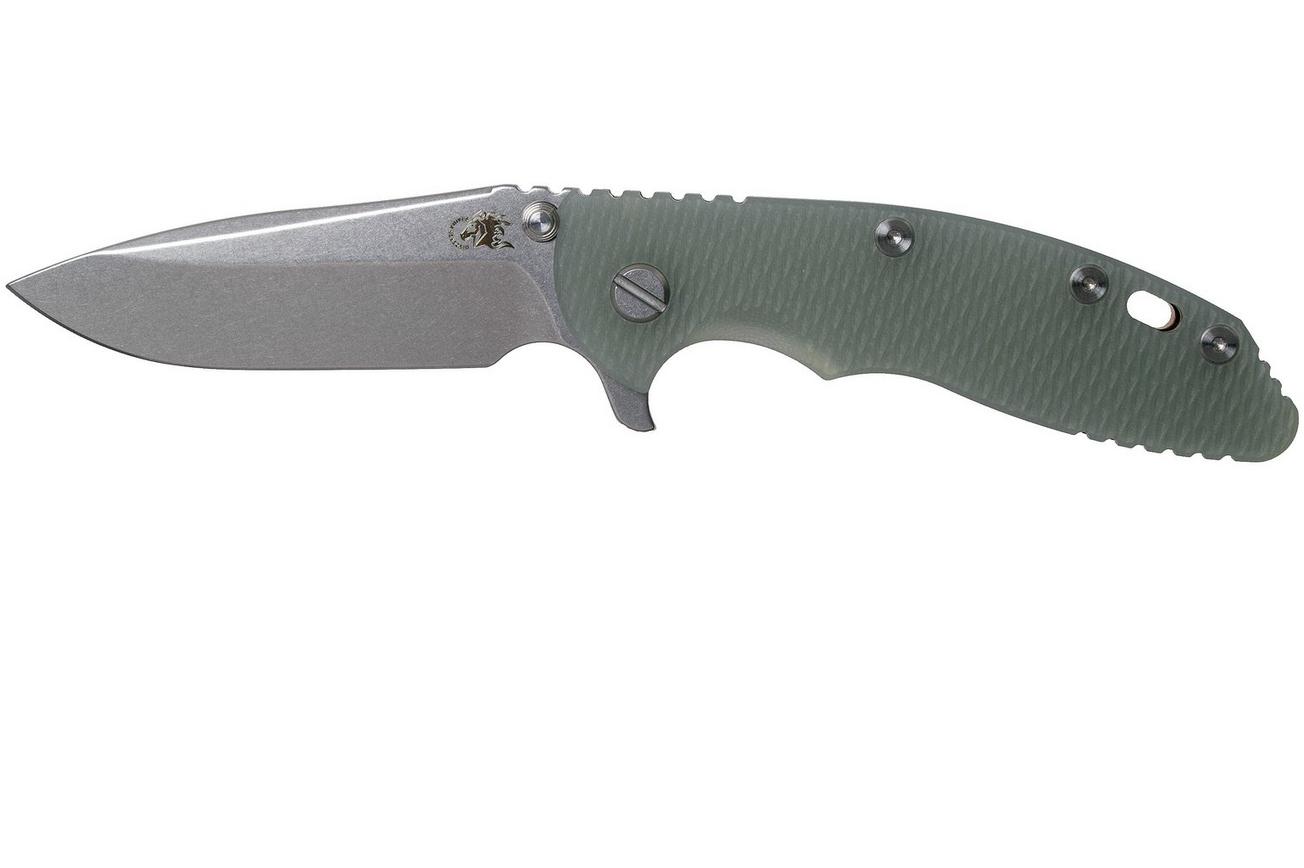 Rick Hinderer XM18 3,5” Spearpoint CPM 20CV Stonewash, Bronze, Translucent G10, zakmes