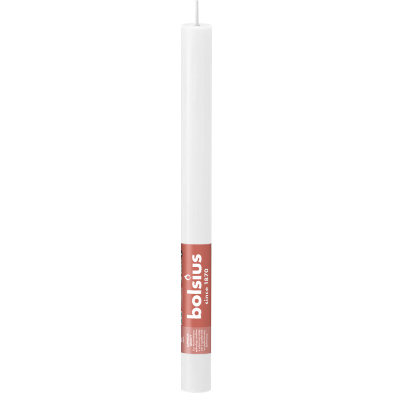Bolsius Dinerkaars rustiek wit 27cm