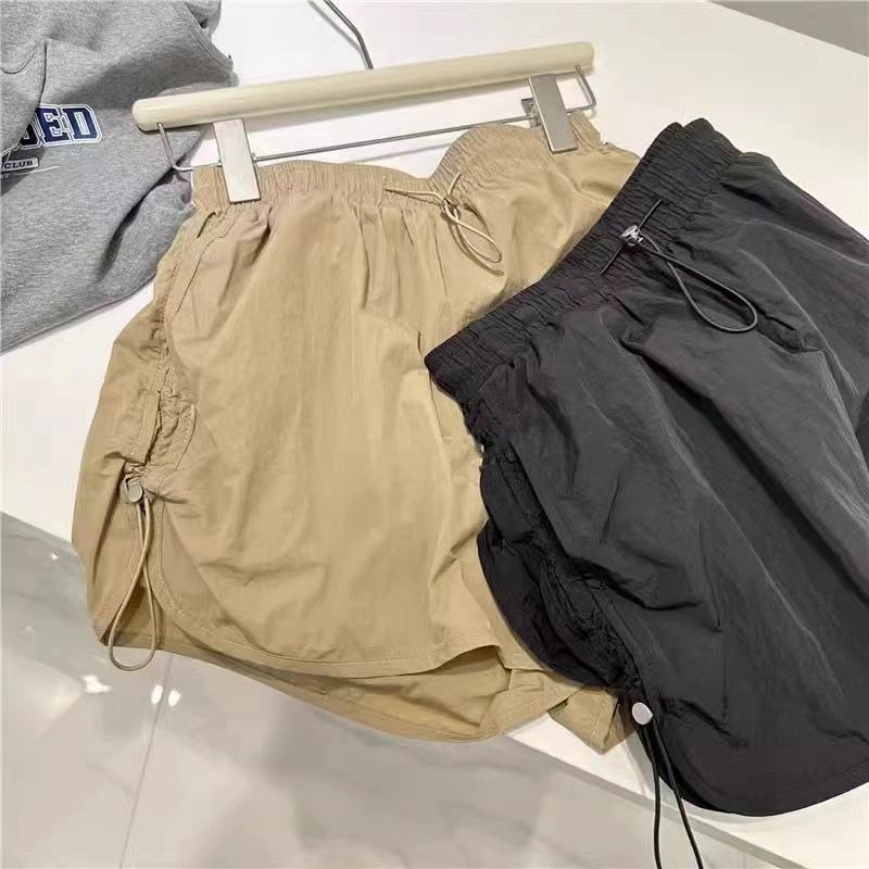 Everose - Hoge taille, effen, wijde pijpen en trekkoordshorts
