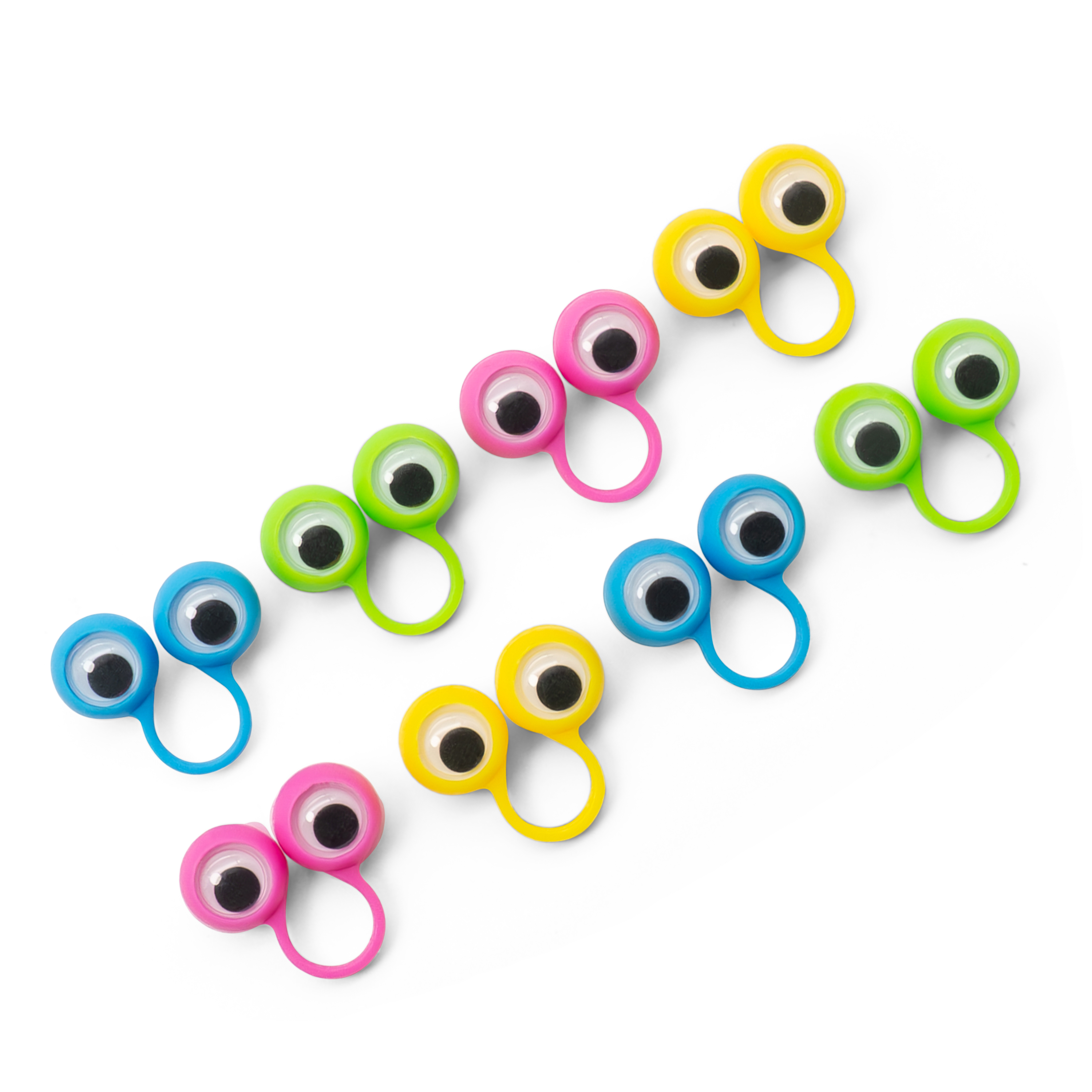(50er Set) Finger Ring Wackelaugen Kinder Spielzeug Fingerpuppen - Assortiert