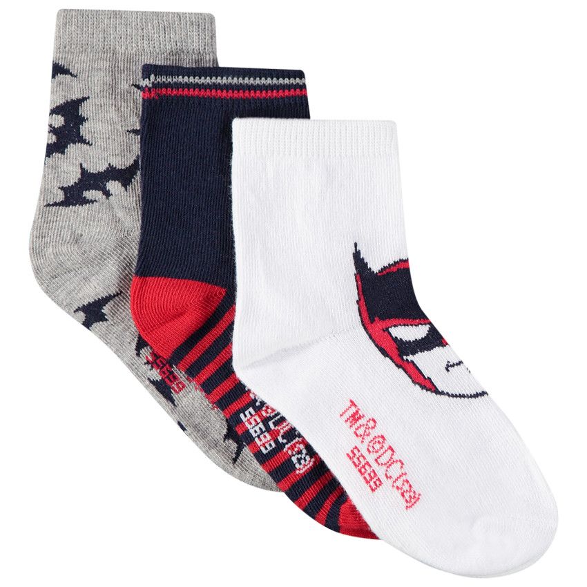 Lot de 3 paires de chaussettes Batman Warner pour garçon - Ecru