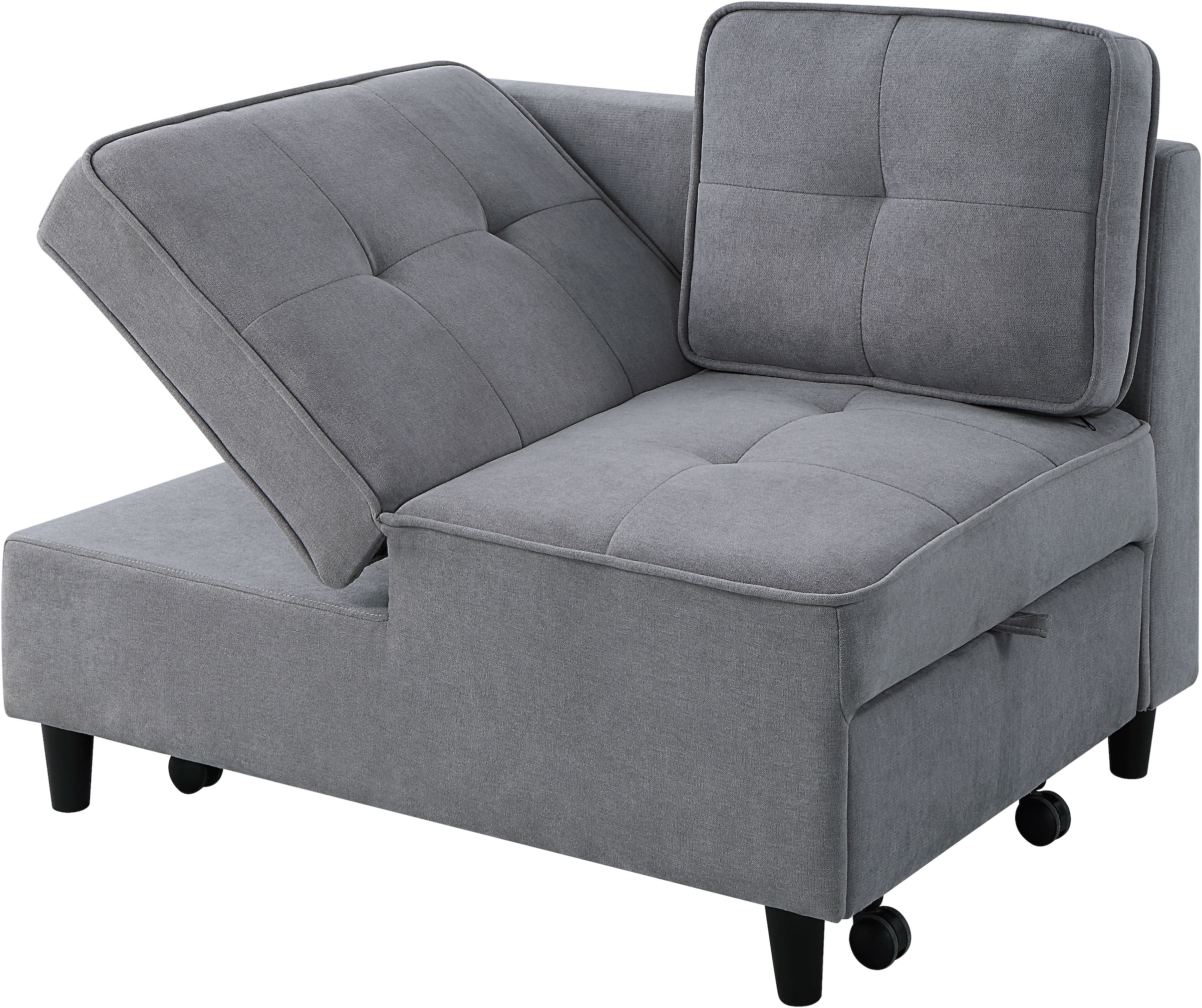 ATLANTIC home collection Schlafsofa »Freddy« wandelbar zum Loungesessel, Relaxliege und Gästebett, inkl. Kissen
