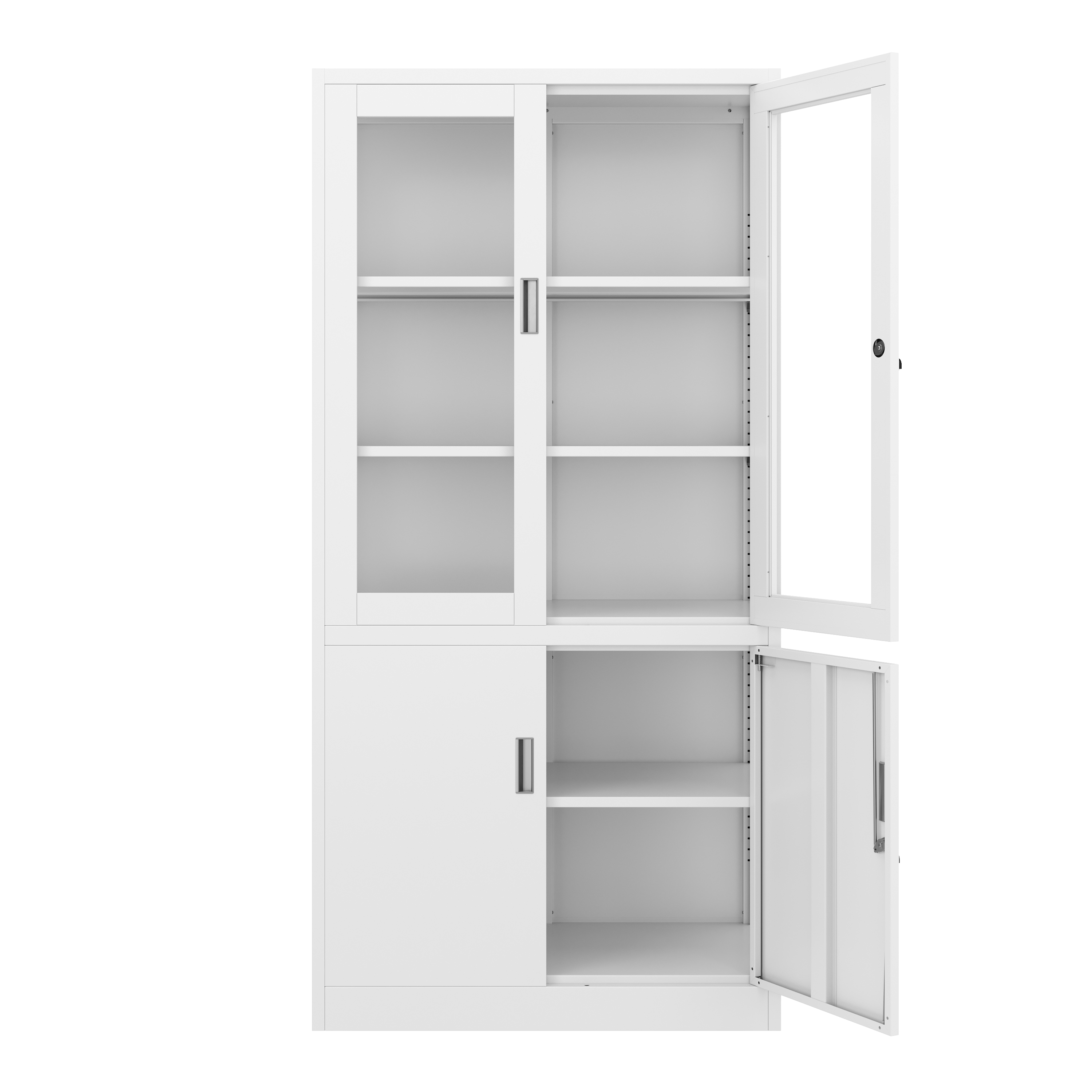 Aktenschrank mit Glastüren 90 x 185 cm weiss