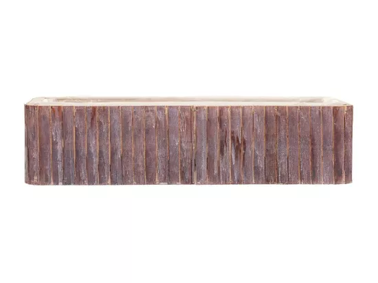 Panier rectangulaire en bois gris 45.5x14.5x11h
