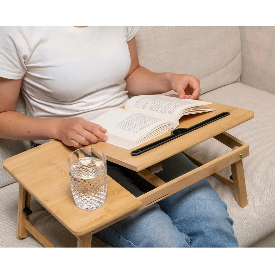 Laptoptafel / bedtafel - hout - 53 x 34 x 27,5 cm