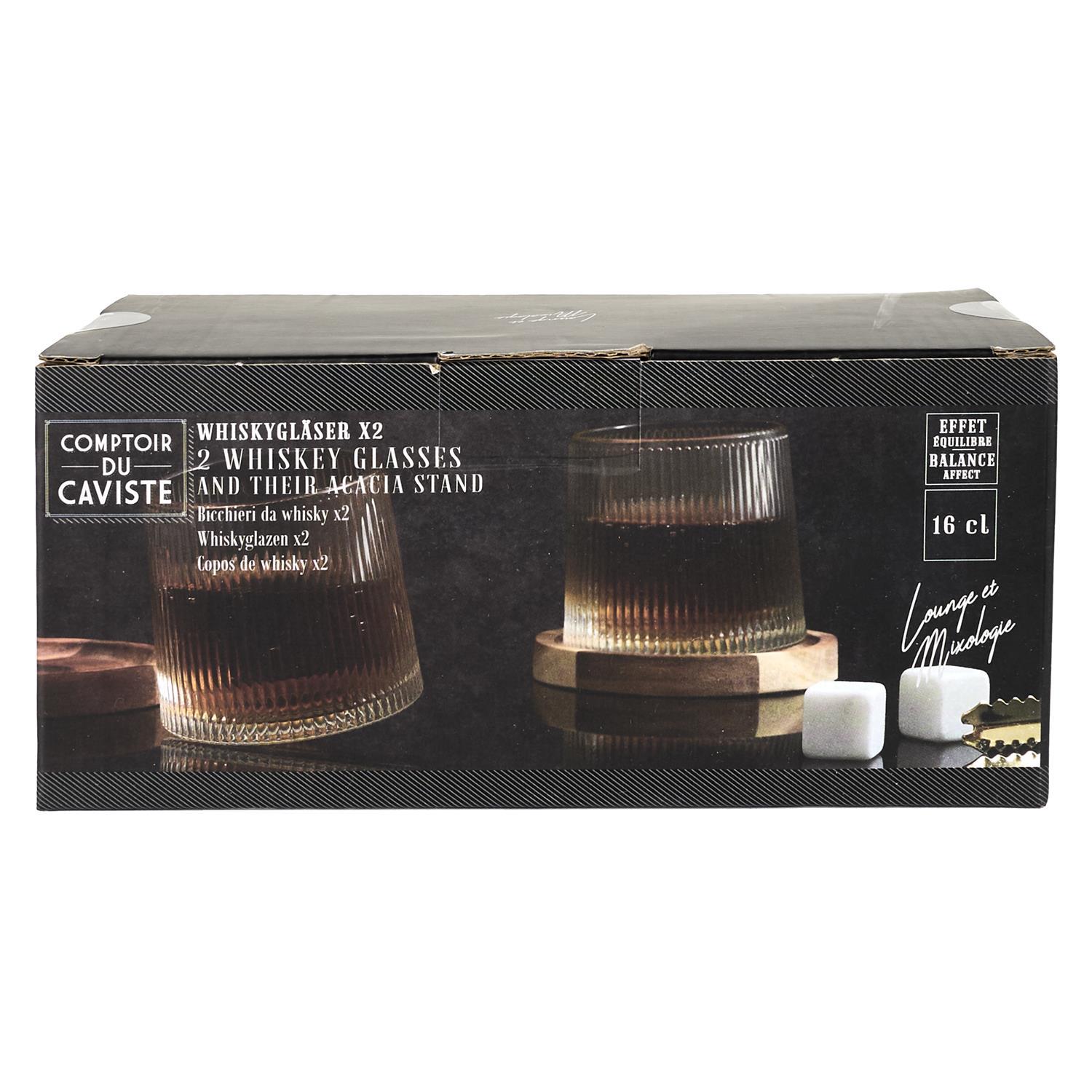 VERRE WHISKY SUPPORT ACACIA X2 PIECES