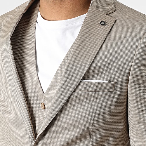Costume 3 Pièces Beige Foncé