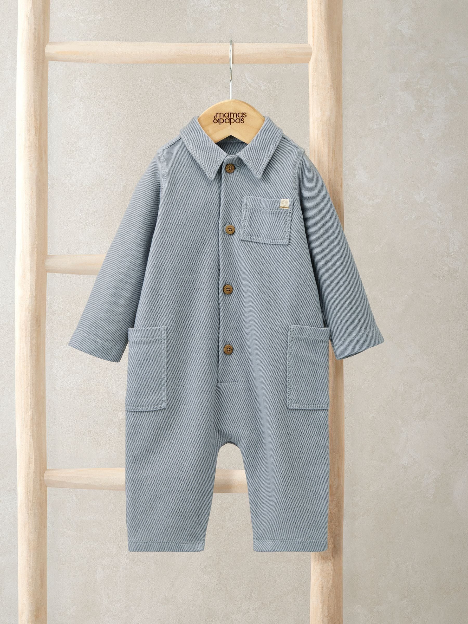 Mamas & Papas Woven Pocket Collared Romper