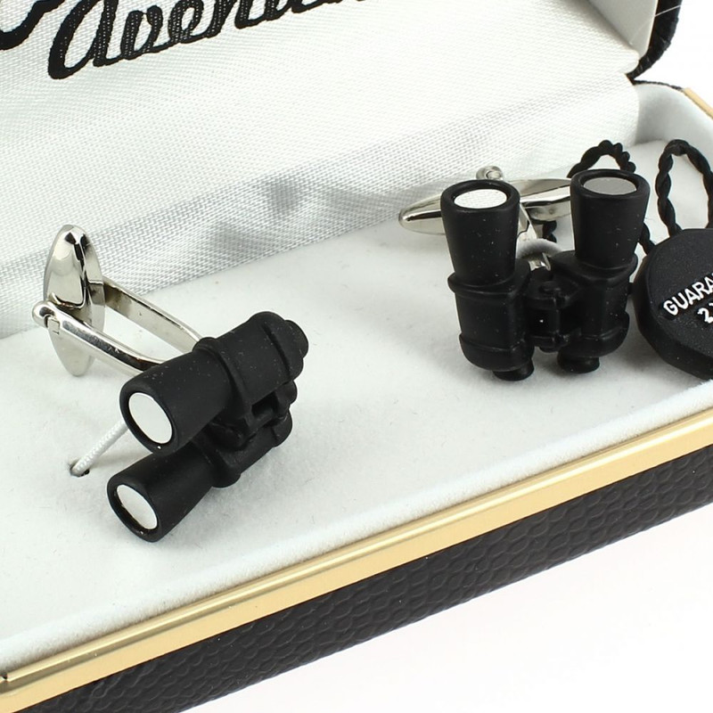 Boutons de manchette, jumelles noir