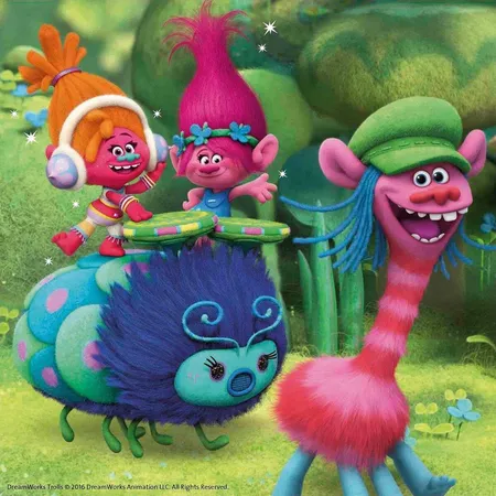 Ravensburger Puzzle Trolls Poppys bunte Welt, 3x49 Teile