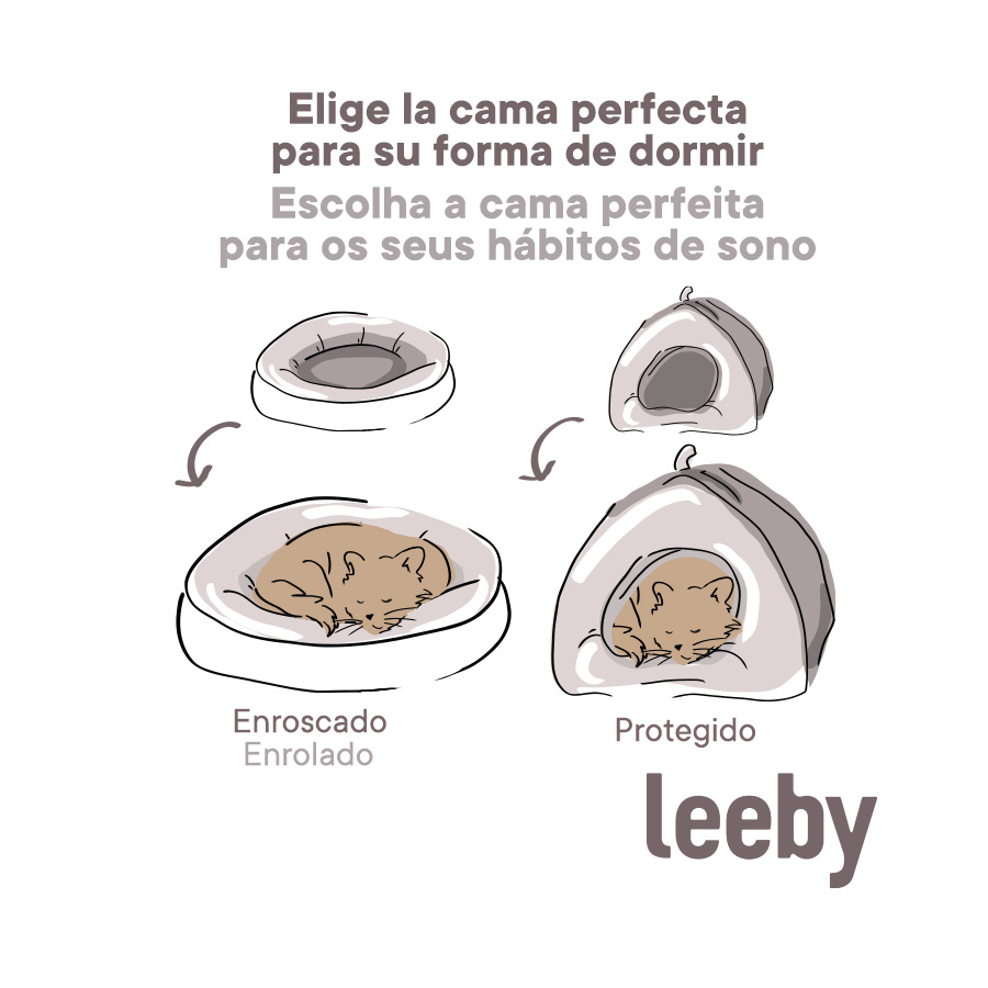 Igloo para Gatos Cinza Antiderrapante Leeby
