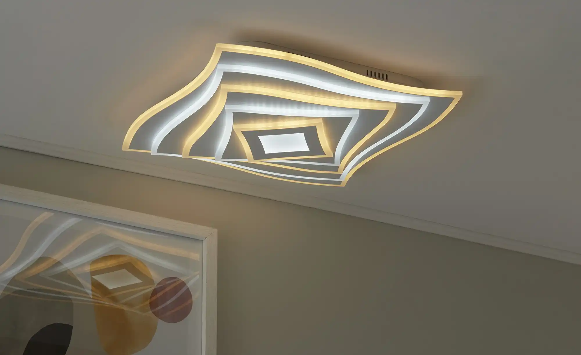 Fischer-Honsel LED-Deckeneuchte, weiß, mit Fernbedienung und Backlight