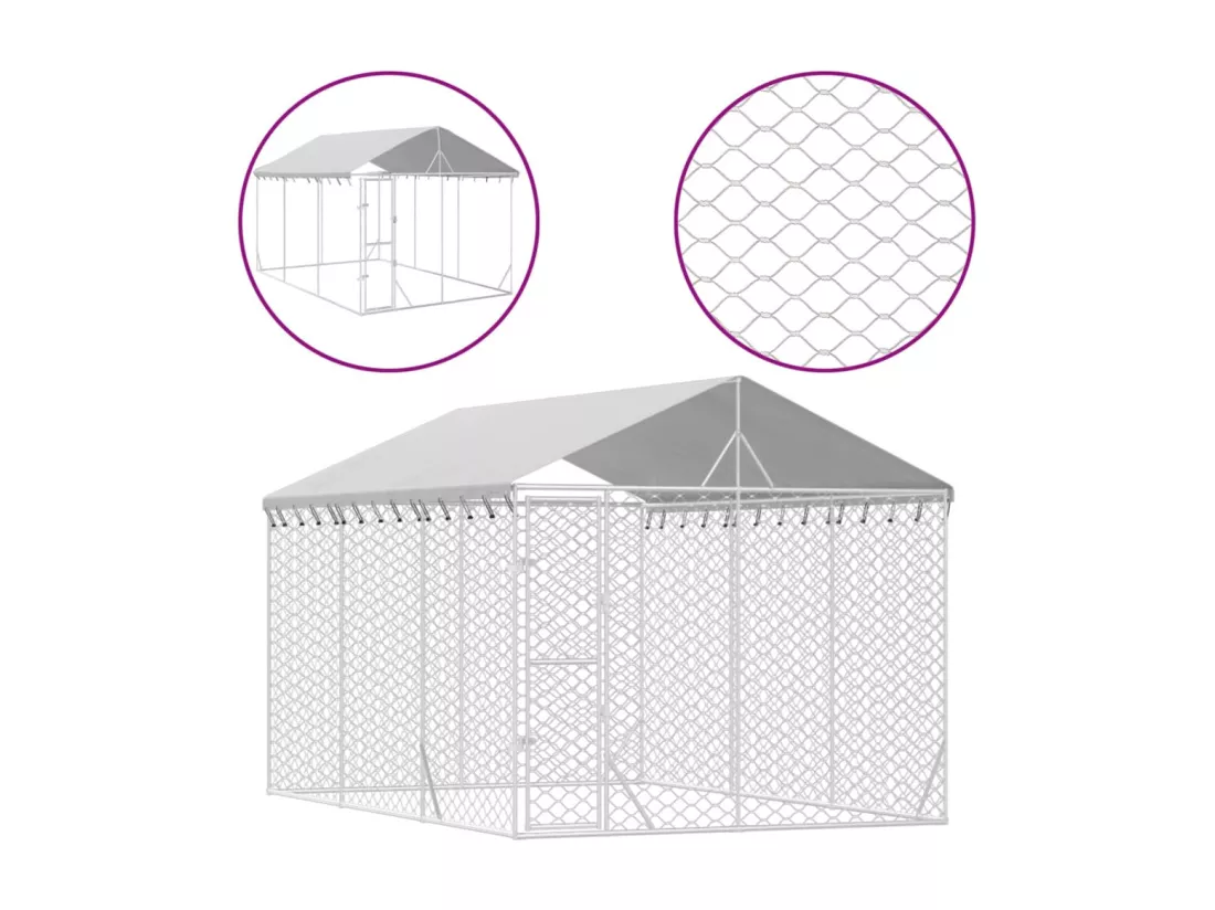 Chenil cage enclos pac argenté 3 x 4.5 x 45414 cm 02_0041900