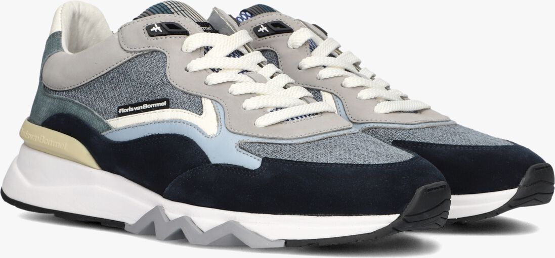 blauwe floris van bommel lage sneakers sfm-10178 de zager