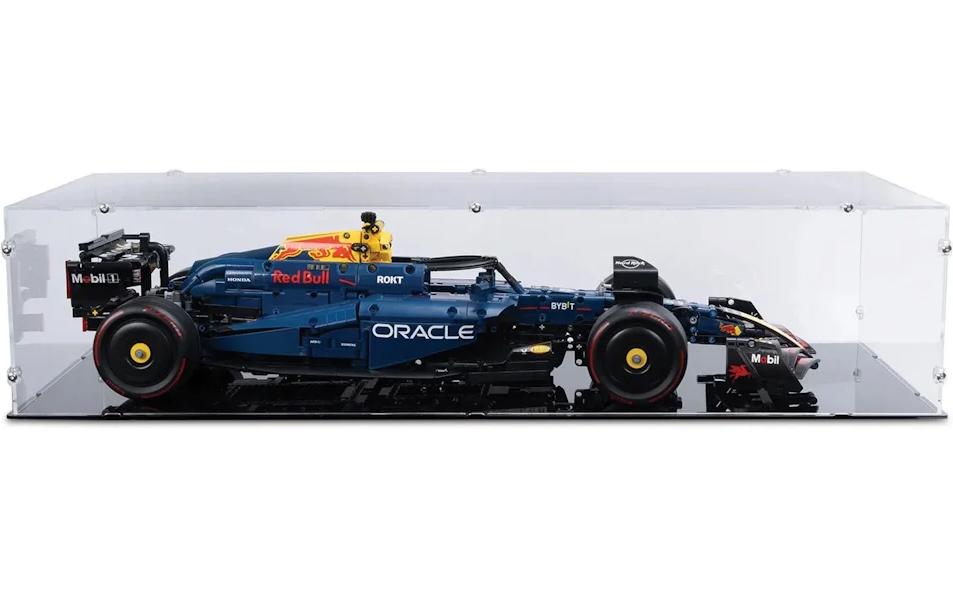 Acryl-Display für LegoOracle Red Bull RB20 F1 120232<br>Acryl-Display mit schwarzem Boden für das Lego-Rennauto 42206