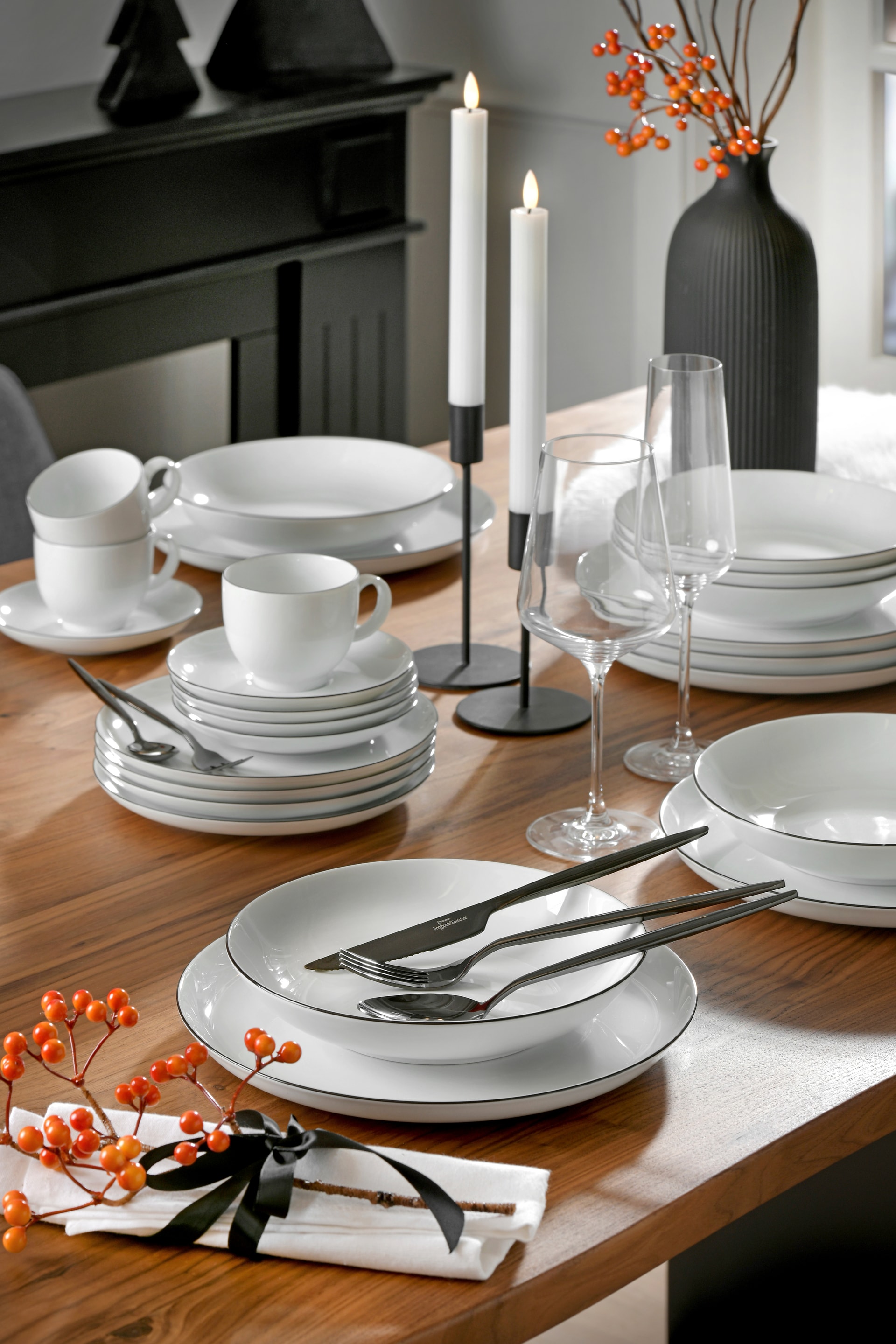 bongusto Besteck-Set LISSABON 30-teilig Edelstahl schwarz