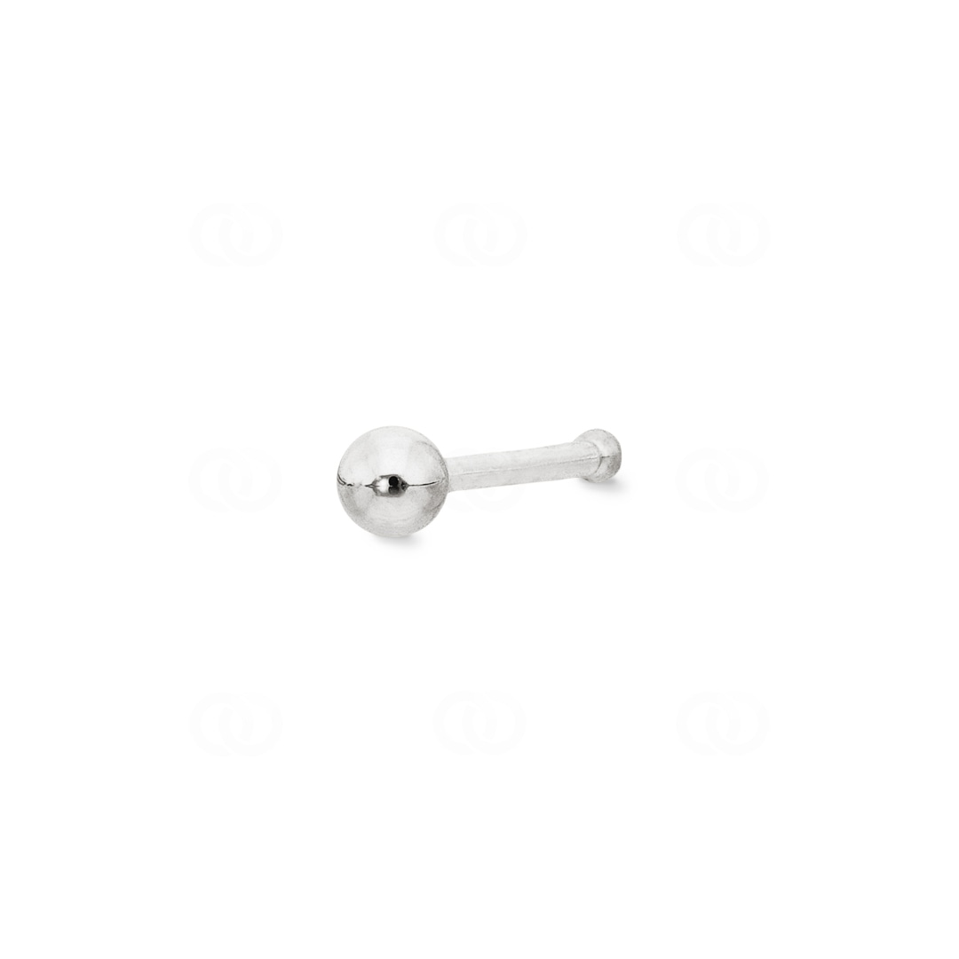 Nasenstecker Kugel 750/18 K Weissgold