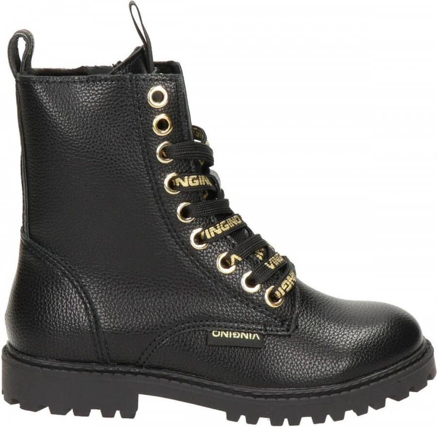 VINGINO Eva High veterboots zwart Imitatieleer Effen 30
