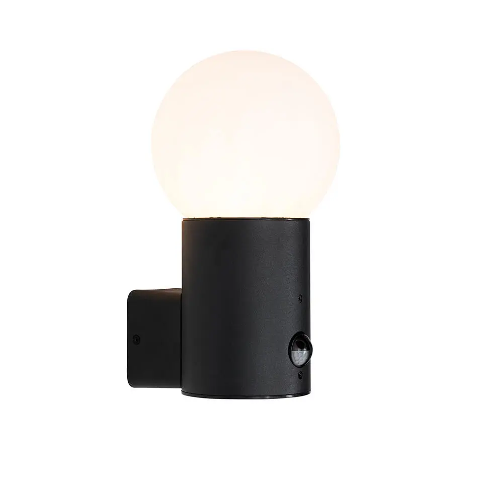 Qazqa buitenlampen met sensor huma zwart e27