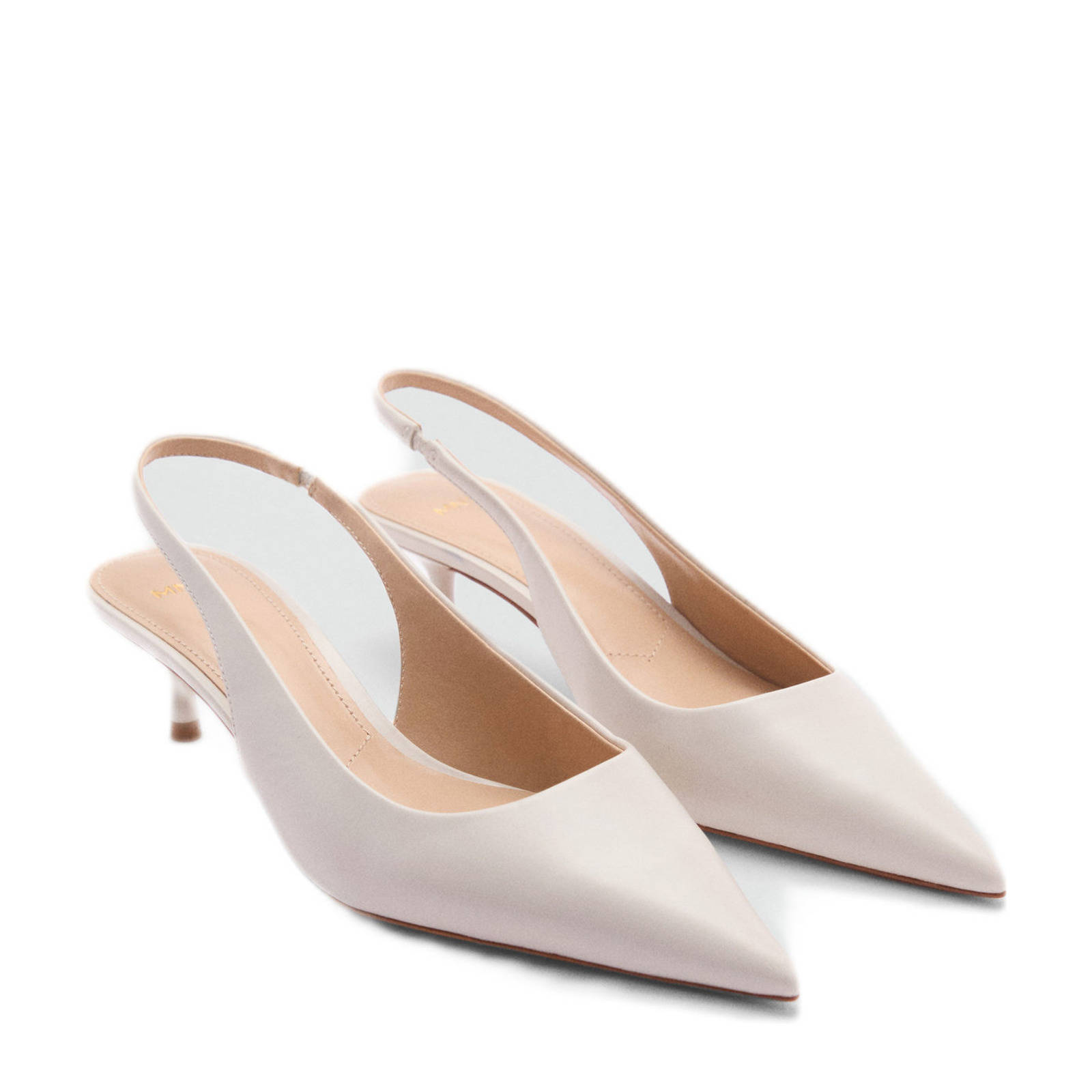 Mango slingback pumps ecru